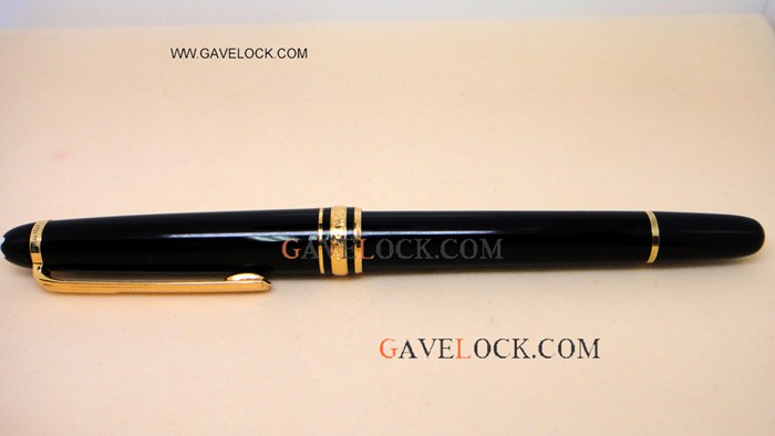 Copy Montblanc Meisterstuck Classique Black&Gold Rollerball Pen Slim
